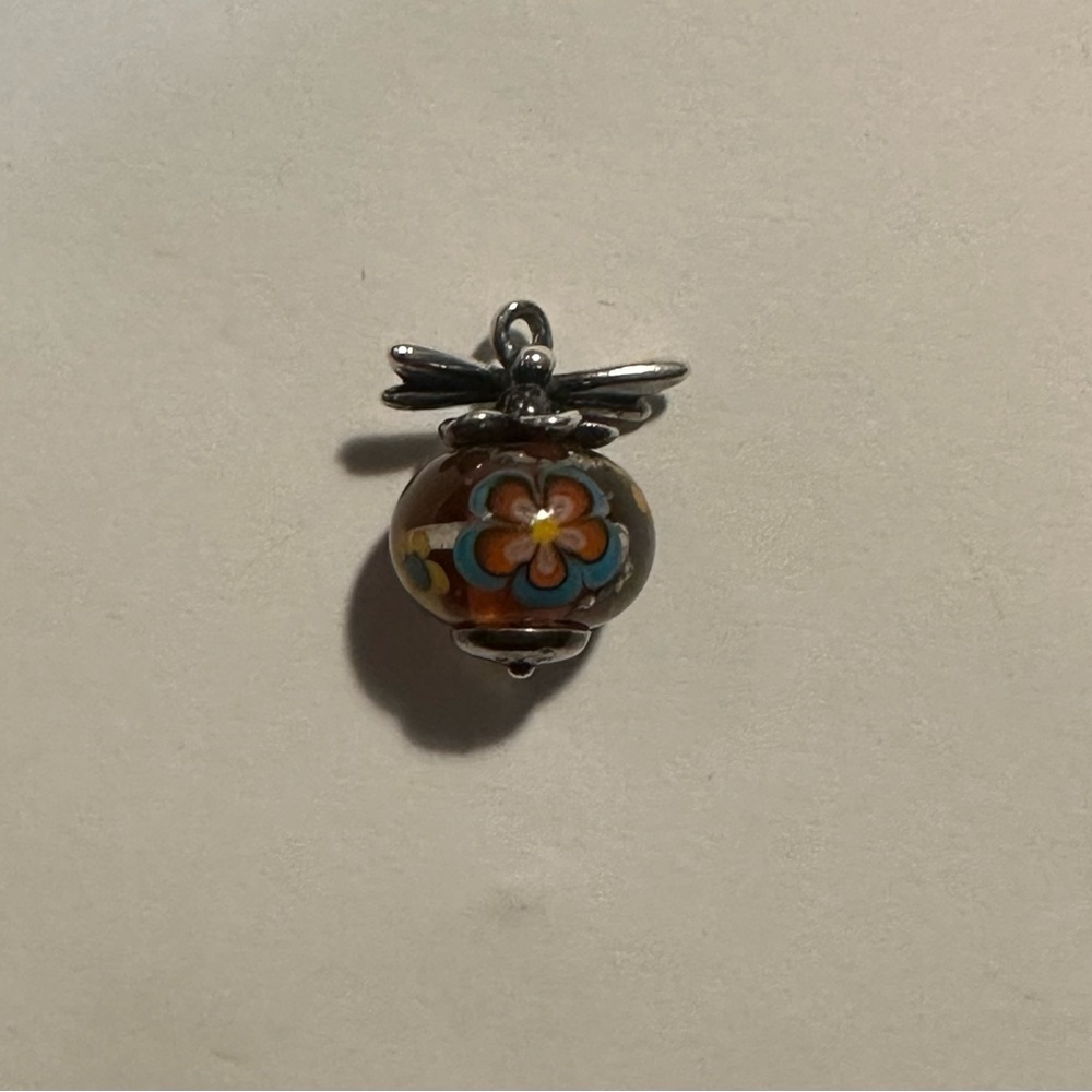 Retired James Avery Dragonfly Art Glass Charm/Finial
